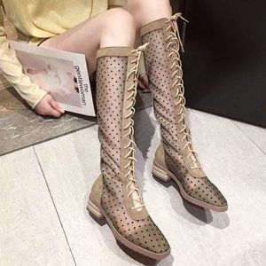 Net Boots Womens Summer Gladiator Sandals Boots Lace Up Europa Street TOP Mesh S